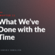 Chapter 11 cover with the title 'What We’ve Done with the Time' in large white text on a dark gradient background; 'Scientific Rebellion' at the bottom.
